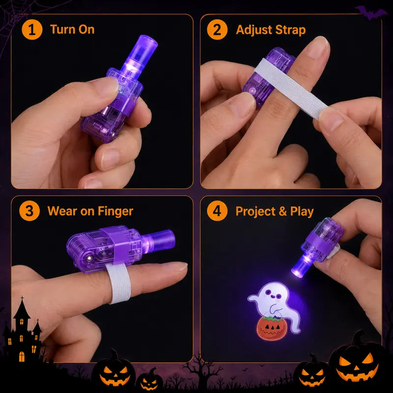 Christmas  Finger Projector Rings – LED Party Favors for Kids