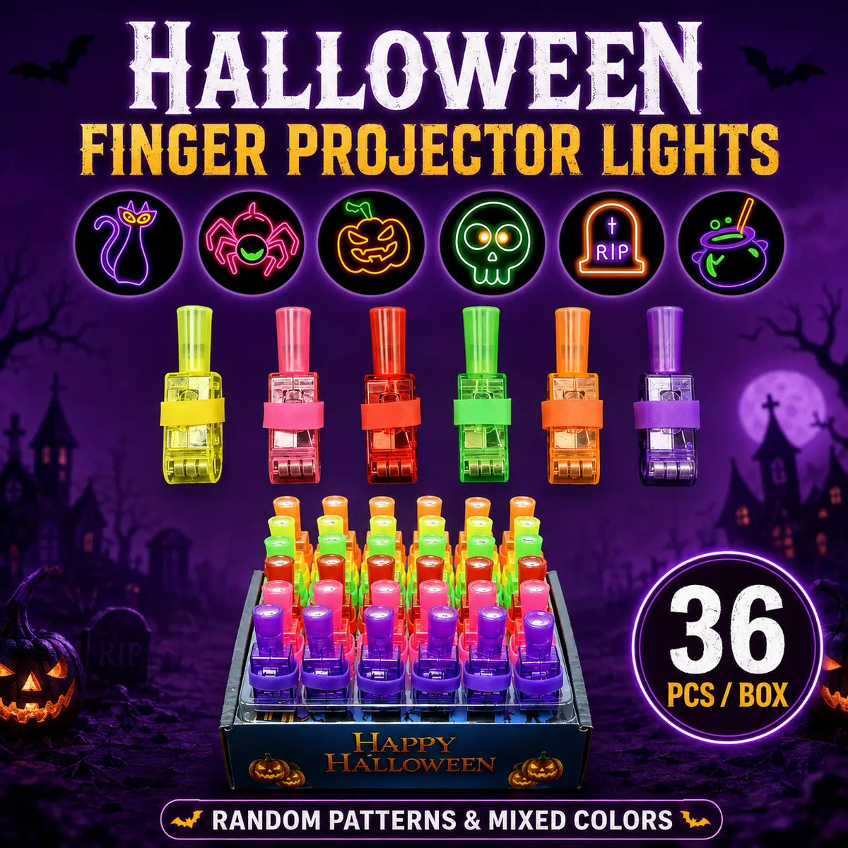 Christmas  Finger Projector Rings – LED Party Favors for Kids