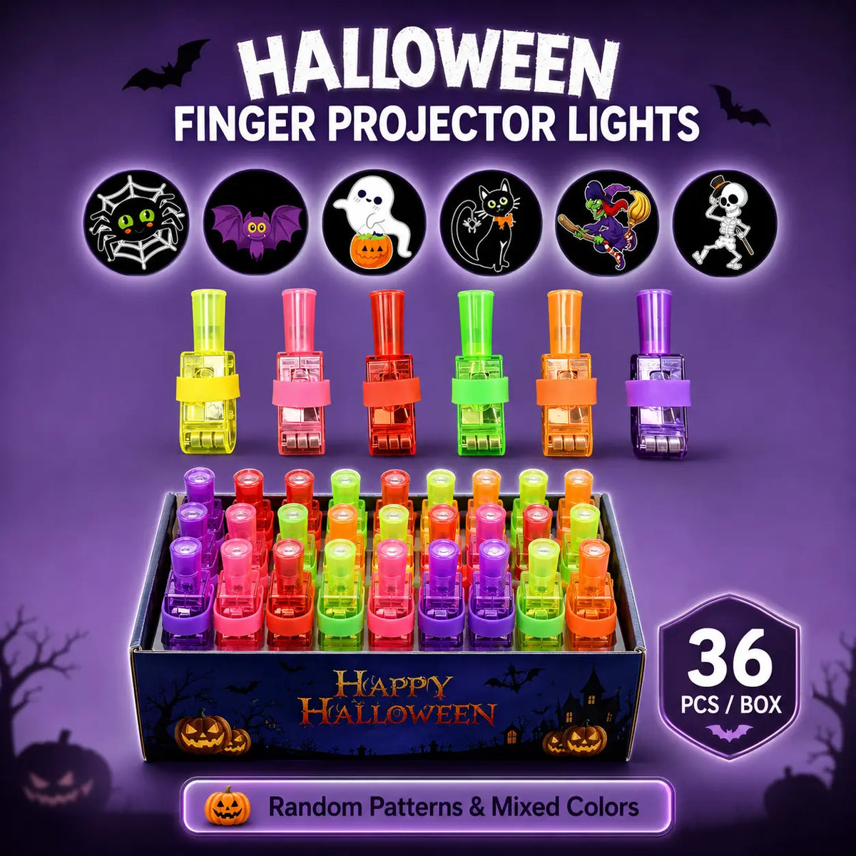 Christmas  Finger Projector Rings – LED Party Favors for Kids