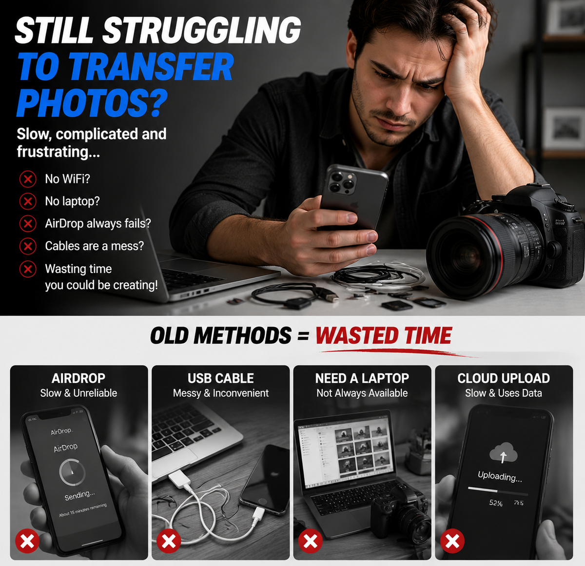 💥Limited-time 50% discount🔌 3-in-1 SD Card Reader for Phone & USB-C – Fast Photo & Video Transfer Adapter