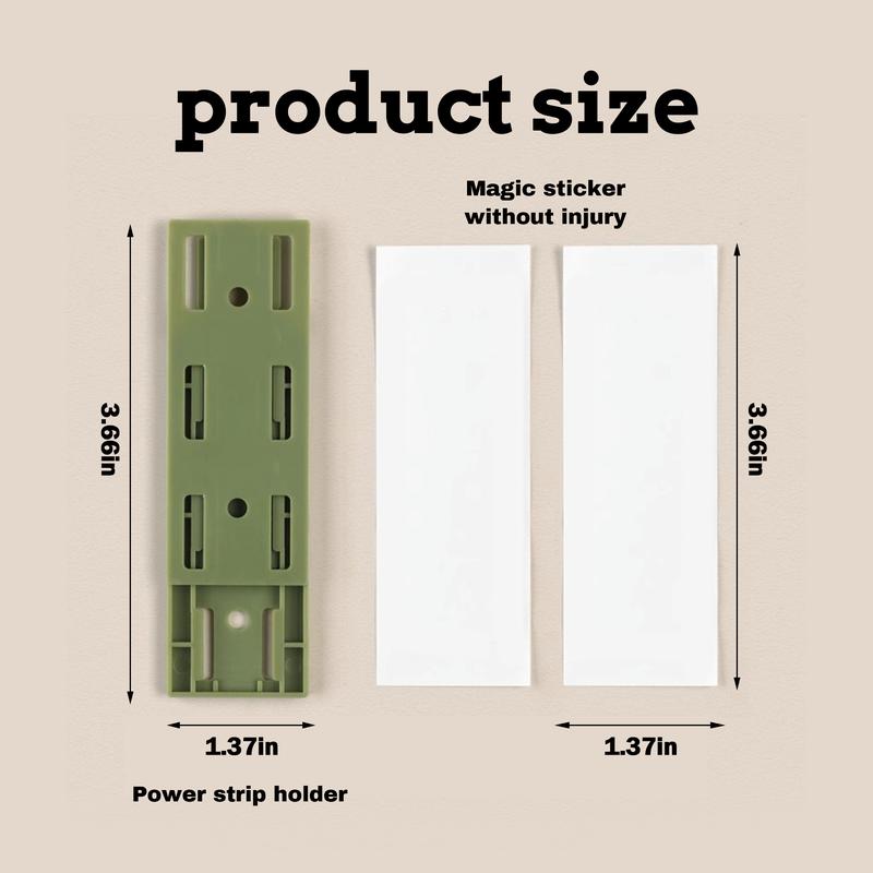🏠 No-Drill Adhesive Power Strip Holders With Cable Clips